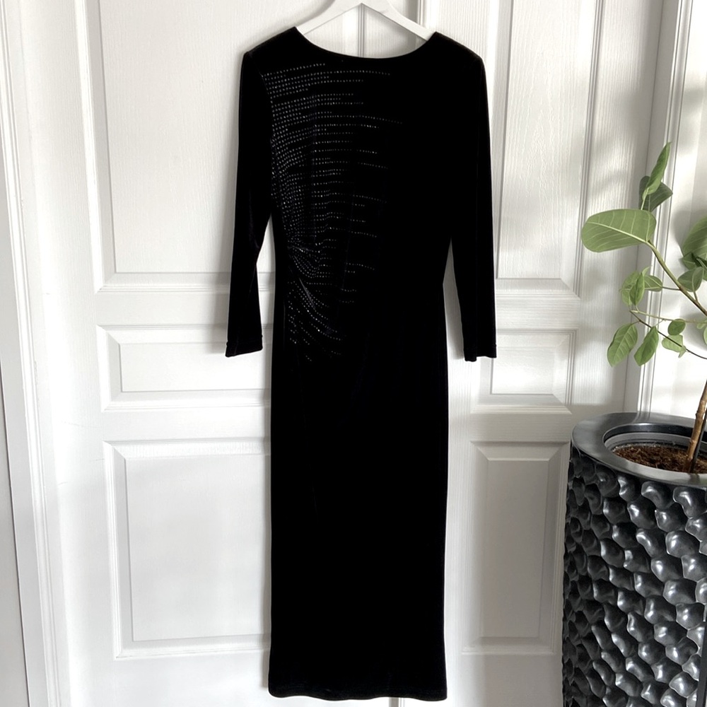 Joseph Ribkoff Black Velvet Sheath Gown